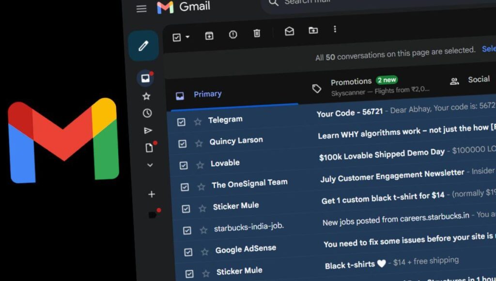 mass delete gmail email